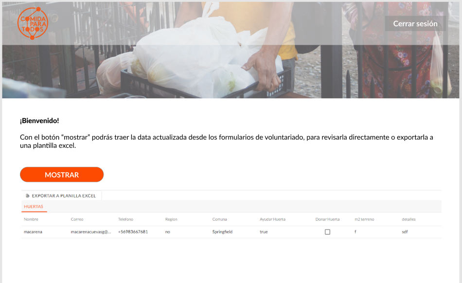 Voluntarios en acción